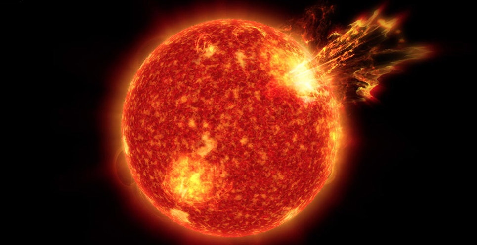 На фото коронарный выброс солнечной плазмы