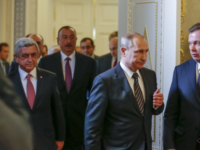 Серж Саргсян, Ильхам Алиев и Владимир Путин