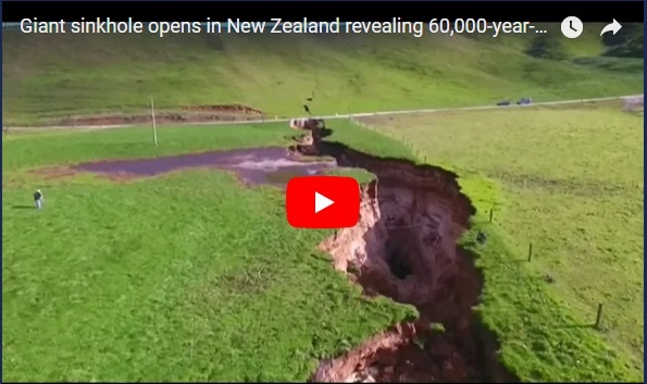 За ночь на ферме в Новой Зеландии повалилась земля: видео