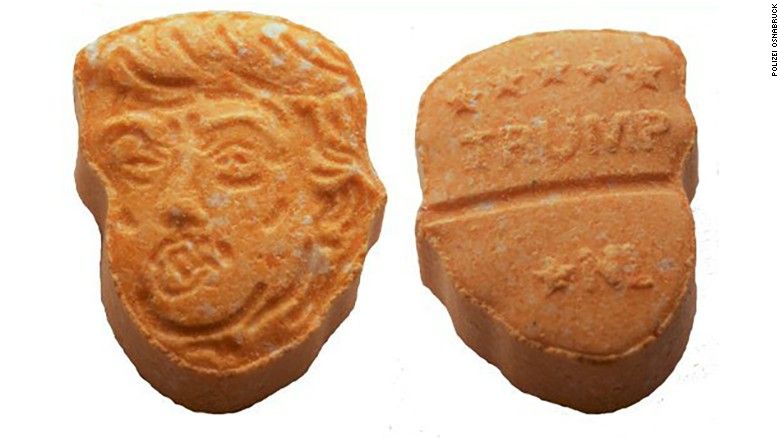 В Германии обнаружили партию таблеток экстази в форме головы Дональда Трампа