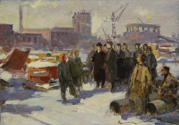 Сергей Соловьев, «На стройке», 1948