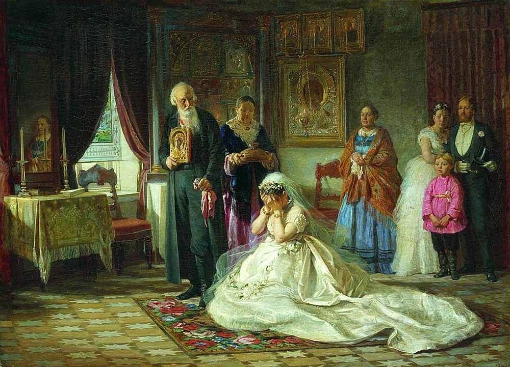 Фирс Журавлев, «Перед венцом», 1874