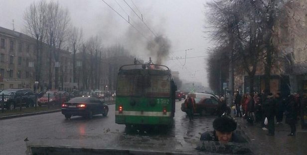 Пожар в троллейбусе