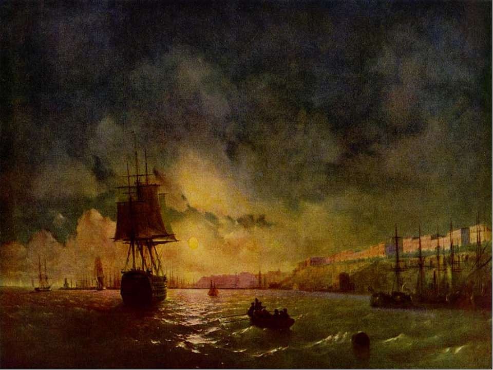 Иван Айвазовский, «Одесса ночью», 1846