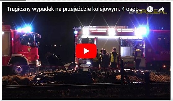 Появилось видео с места ДТП, в котором четверо украинцев попали под таран поезда в Польше