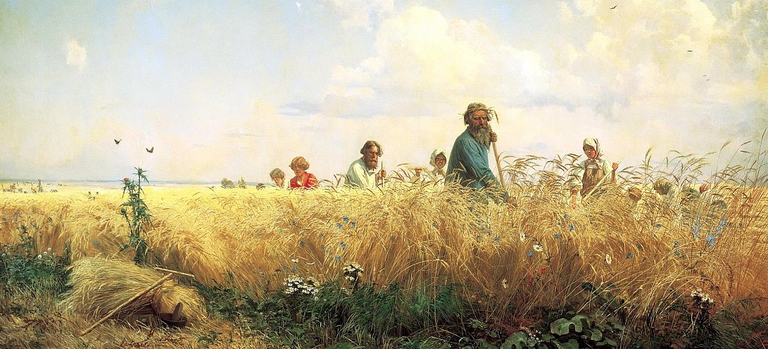 Григорий Мясоедов, «Страдная пора. Косцы», 1871