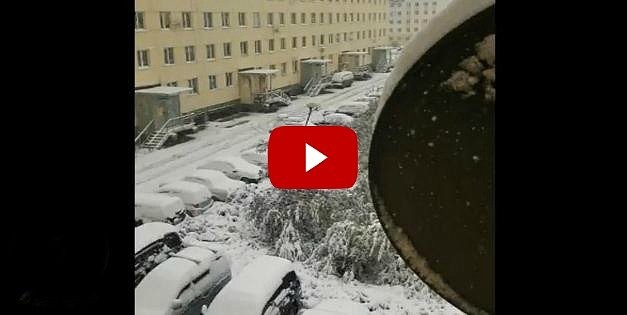В России выпал первый снег (видео)