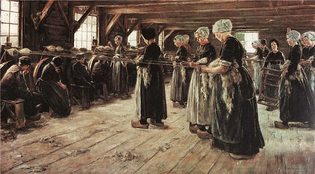 Макс Либерман, «Трепальщицы льна в Ларене», 1897 